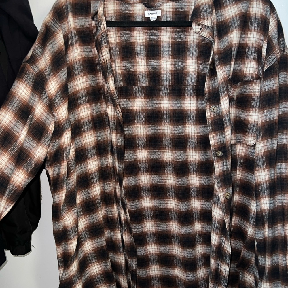 Garage Brown Plaid Shirt